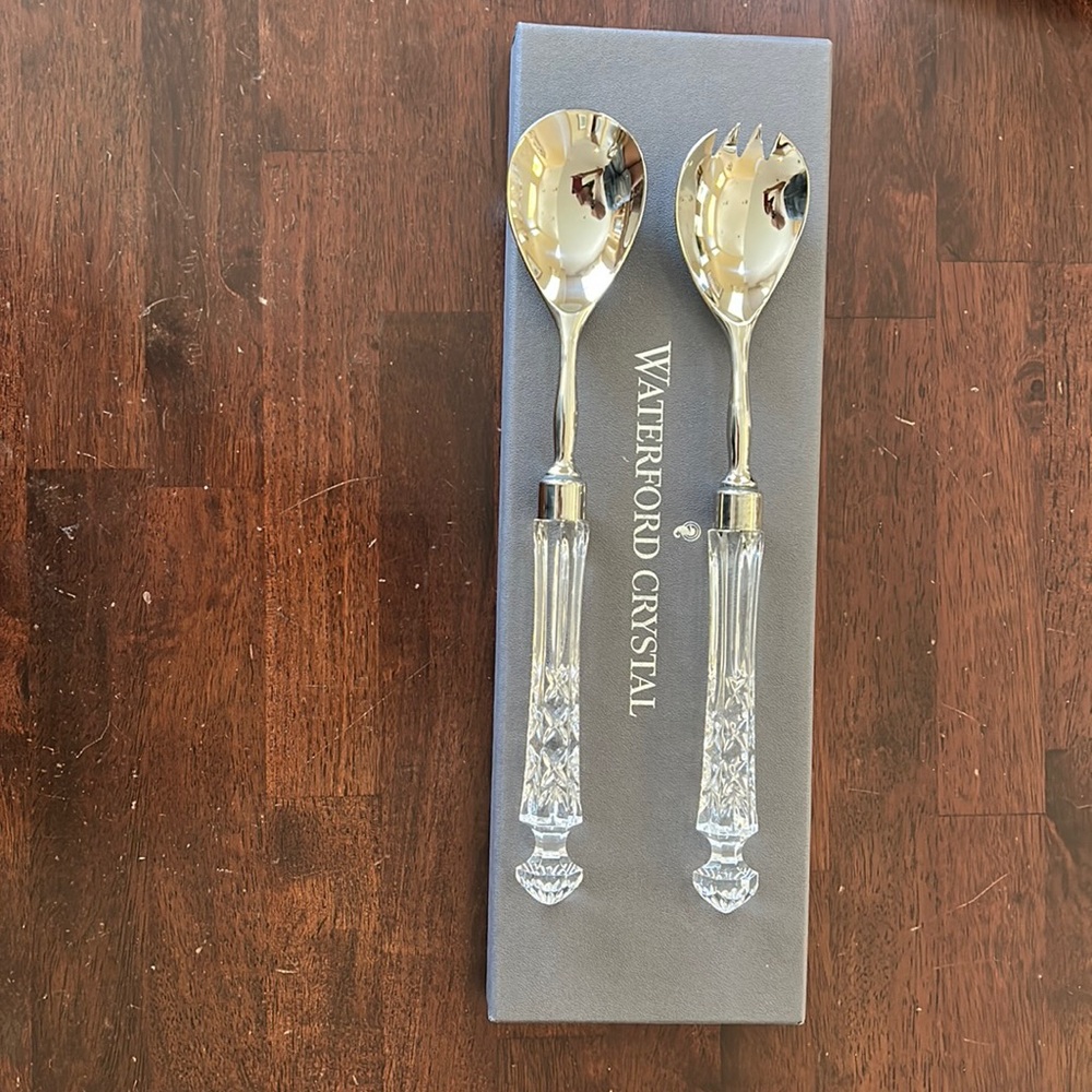 Waterford Crystal Salad Servers. New in box and with original Waterford stickers